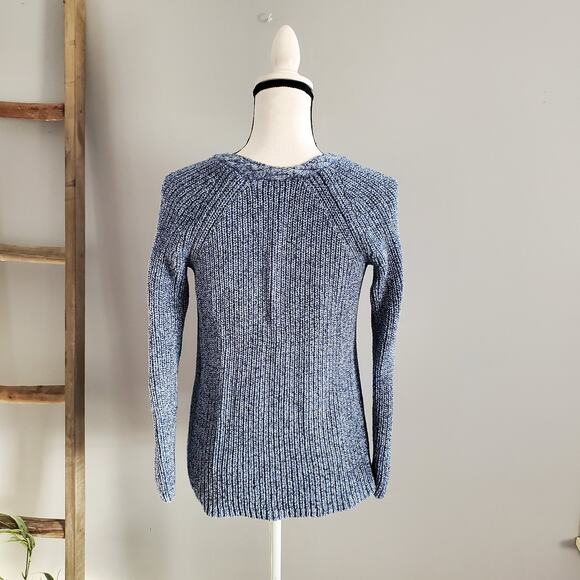 Talbots Petite Blue Cable Knit Zipper Accent Sweater Sz SP - Picture 2 of 9